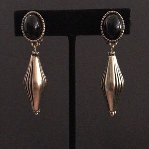 Chico’s Black and Gold Clip-On Earrings
